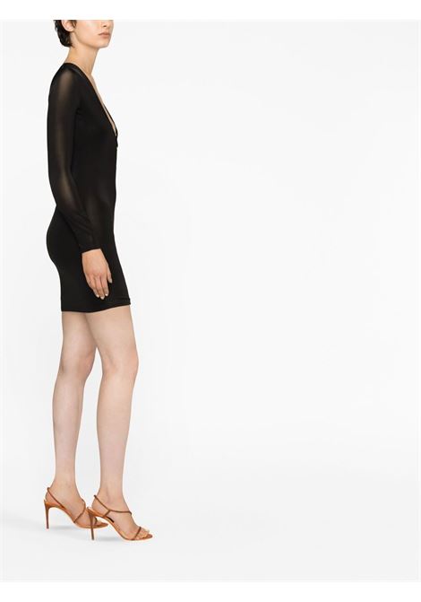 Black Helios plunge minidress -women LOUISA BALLOU | 1141070999